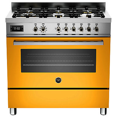 Bertazzoni Professional Series 90cm Dual Fuel Single Range Cooker Yellow